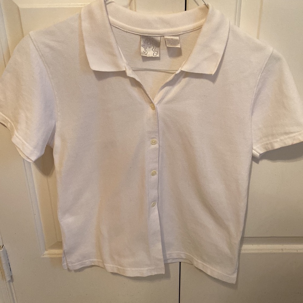 White Collared-Sporty Top